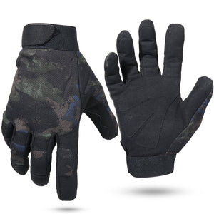 Gants tactiques airsoft / buscraft antidérapants "JIUSUYI - A9" - Noir camouflage / S | Planète Rando