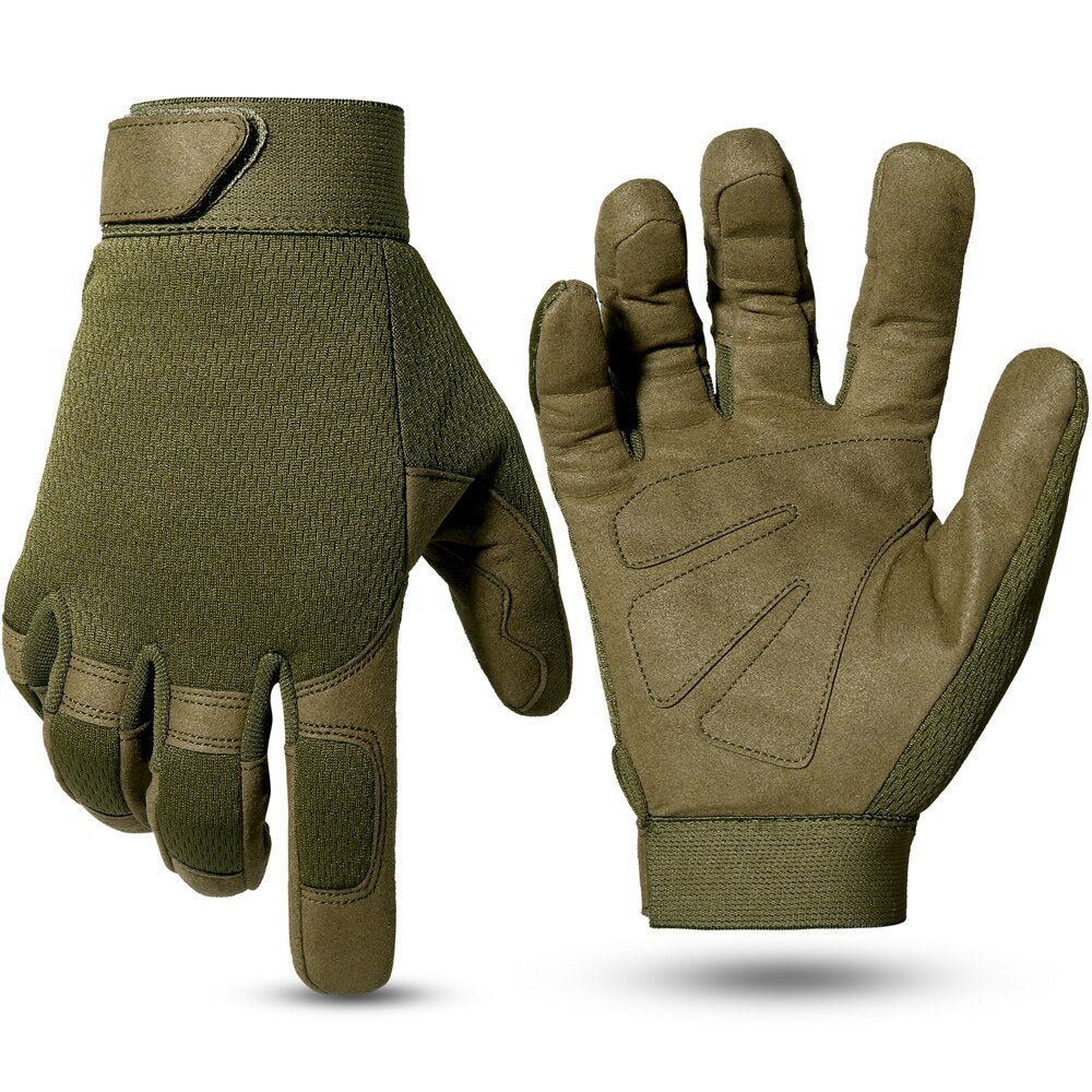 Gants tactiques airsoft / buscraft antidérapants "JIUSUYI - A9" - Vert foncé / S | Planète Rando