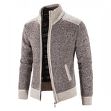 Gilet / cardigan tricoté à col montant pour homme "Favocent - 21920SF" - Marron / M | Planète Rando