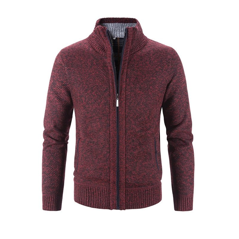 Gilet chaud et ajusté pour Homme "FAVOCENT - Cardigan" - Bourgogne / M | Planète Rando