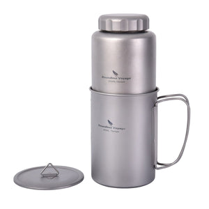 Gourde de 1050ml et tasse de 600ml en titane à partir de 140g "Boundless Voyage - Ti3000D series" - Ti3007D | Planète Rando