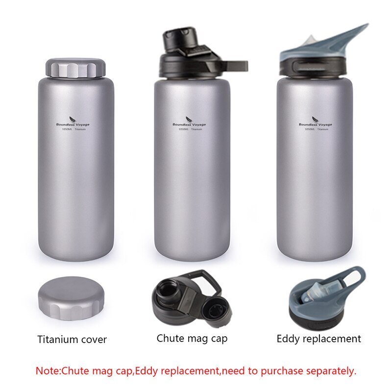 Gourde de 1050ml et tasse de 600ml en titane à partir de 140g "Boundless Voyage - Ti3000D series" - | Planète Rando