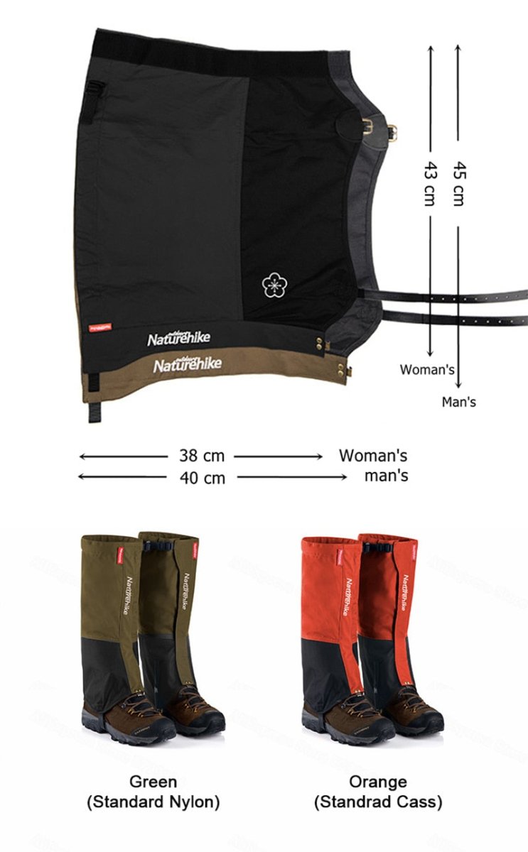 Guêtres / couvre-chaussures de randonnée 175g "Naturehike – Hiking Gaiters" - | Planète Rando