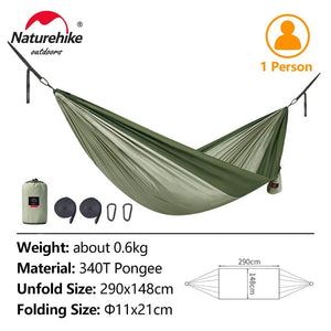 Hamac 1-2 personnes ultraléger 600g "Naturehike - NH21DC011" - Vert / 1pers | Planète Rando