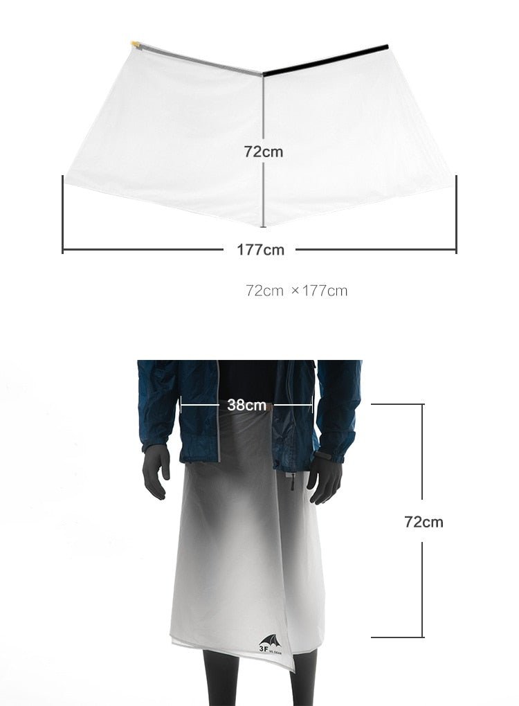 Jupe de pluie de randonnée légère et imperméable 95g "3F UL GEAR – Rain Skirt" - | Planète Rando