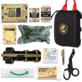 Kit de premiers soins militaires / kit d'urgence de survie & médical 650g "Rhino-rescue - QF002M IFAK" - Noir | Planète Rando