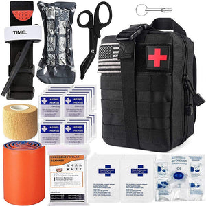 Kit de survie d'urgence pour les premiers secours "JLXC - IFAK EMT" - Noir | Planète Rando