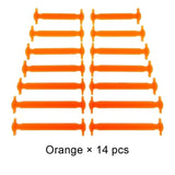 Lacets élastiques en Silicone pour chaussures de sport "Tilusero - Quick lazy shoeslace" - Orange / 14 pcs | Planète Rando