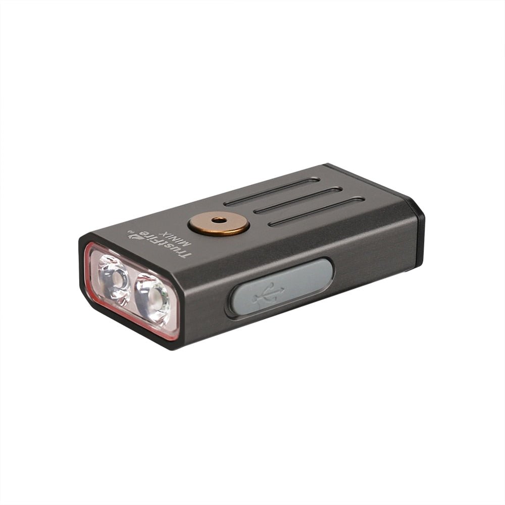 Lampe de poche rechargeable USB 320 lumens 50g "Trustfire - Minix EDC" - Gris foncé / Lumière blanche et rouge | Planète Rando