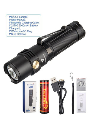 Lampes de poche à LED 3300 Lumens rechargeable USB "Trustfire - MC5 EDC" - MC5 kit complet | Planète Rando