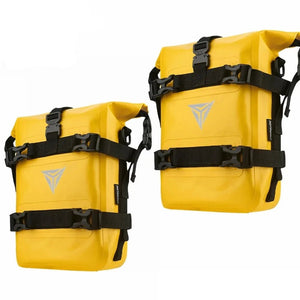 Lot de 2 sacoches étanche moto / vélo 8L "MotoWolf - Y-MC0057" - 2pcs - Jaune | Planète Rando