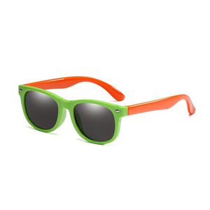 Lunettes de soleil souples et polarisées pour enfants (1-12 ans) "Long Keeper - C-KPR01" - Green Orange | Planète Rando