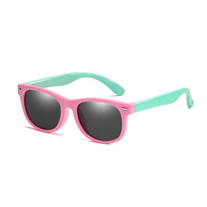 Lunettes de soleil souples et polarisées pour enfants (1-12 ans) "Long Keeper - C-KPR01" - Pink Light green | Planète Rando