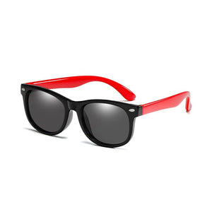 Lunettes de soleil souples et polarisées pour enfants (1-12 ans) "Long Keeper - C-KPR01" - Black Red | Planète Rando