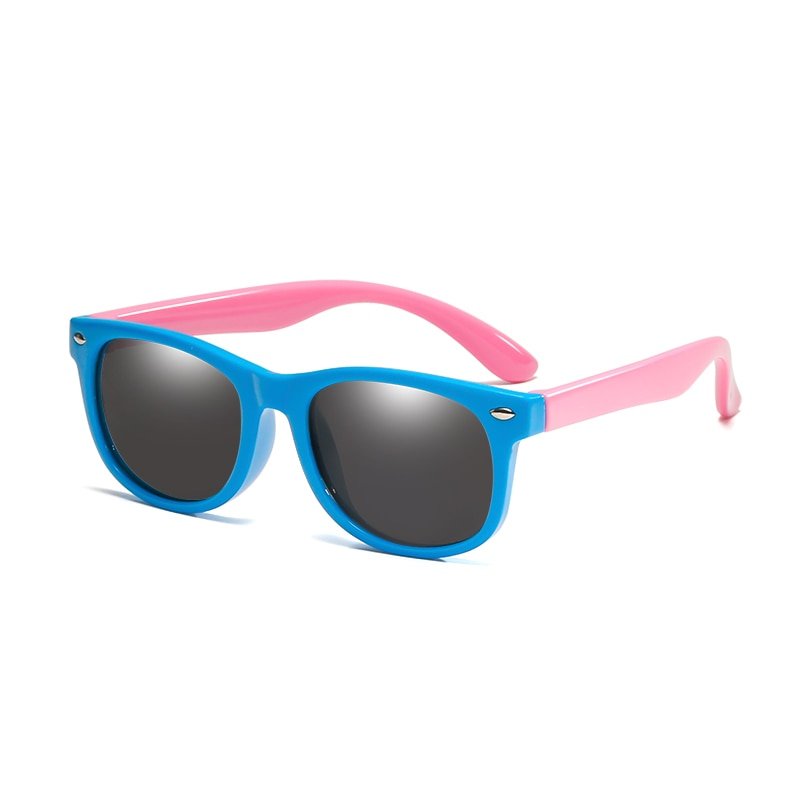 Lunettes de soleil souples et polarisées pour enfants (1-12 ans) "Long Keeper - C-KPR01" - Navy Blue Pink | Planète Rando