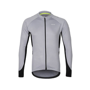 Maillot de cyclisme à manches longues avec poches pour homme "ARSUXEO – 6030" - Gris / S | Planète Rando