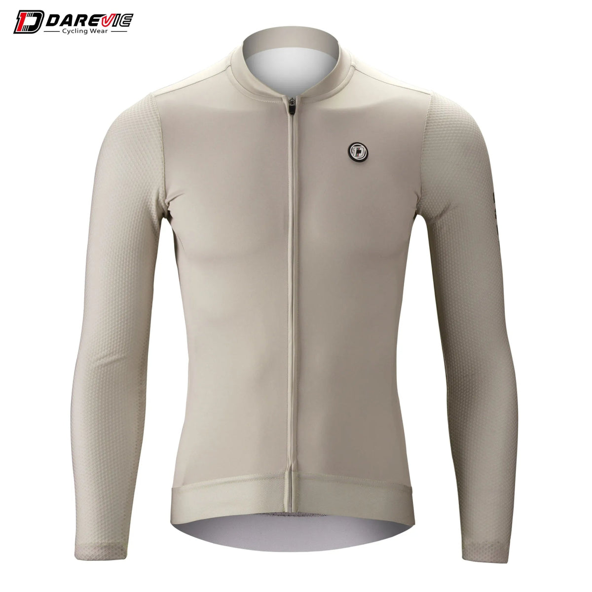 Maillot de cyclisme respirant à manches longues pour hommes et femmes UV-UPF 50+ "DAREVIE - DVJ180" - Beige / S | Planète Rando