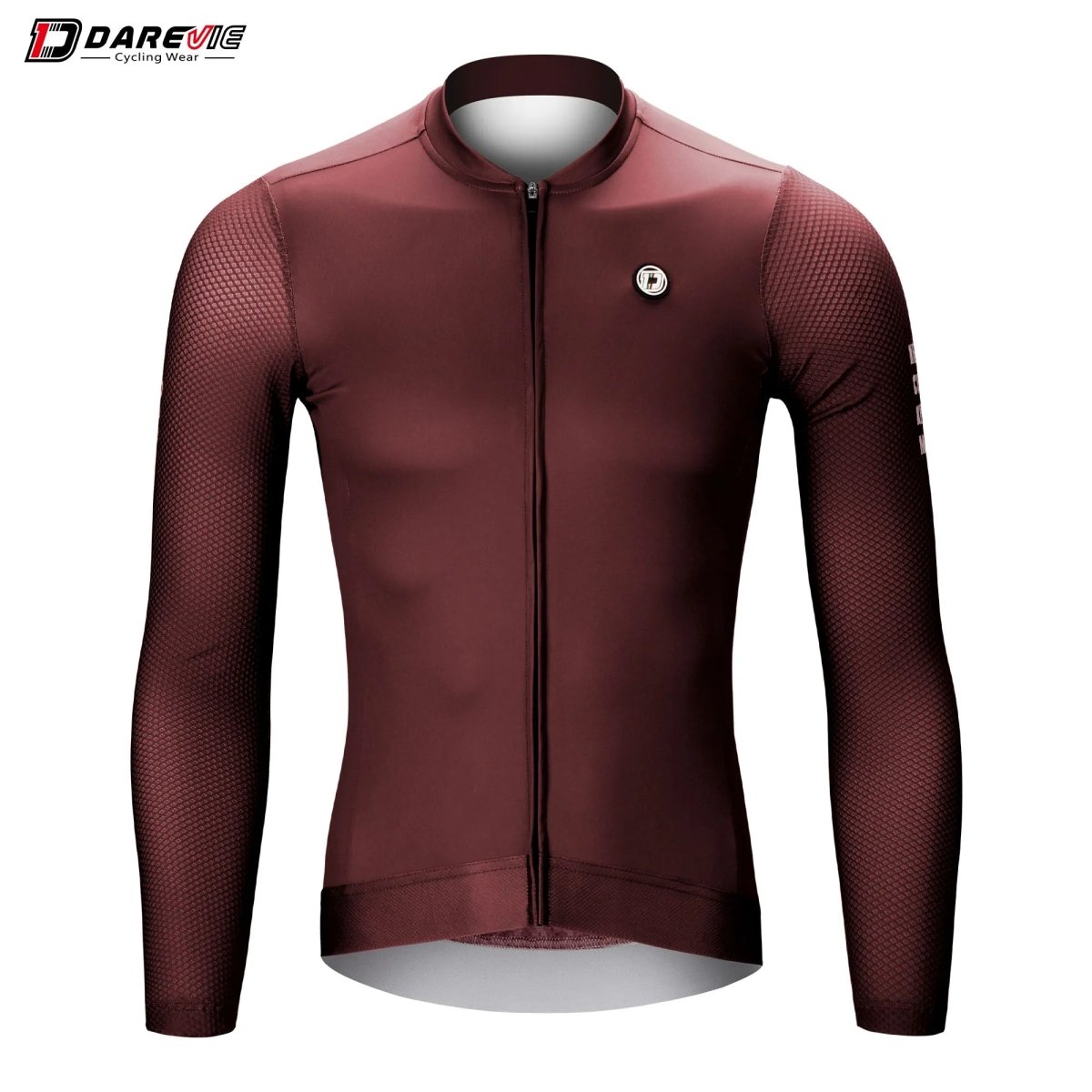 Maillot de cyclisme respirant à manches longues pour hommes et femmes UV-UPF 50+ "DAREVIE - DVJ180" - Bourgogne / S | Planète Rando