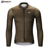 Maillot de cyclisme respirant à manches longues pour hommes et femmes UV-UPF 50+ "DAREVIE - DVJ180" - Marron / S | Planète Rando