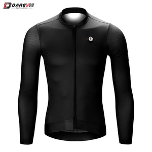 Maillot de cyclisme respirant à manches longues pour hommes et femmes UV-UPF 50+ "DAREVIE - DVJ180" - Noir / S | Planète Rando