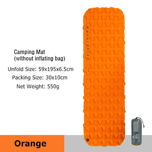 Matelas de couchage gonflable et ultra-léger 500g R 1.8 "Naturehike - NH19Z032-P" - Orange / Matelas | Planète Rando