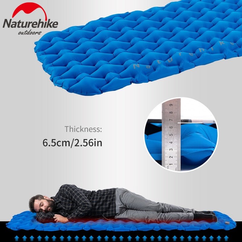 Matelas gonflable ultra-léger 610g R 2.1 avec oreiller "Naturehike – NH19Z032-P" - | Planète Rando