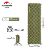 Matelas gonflable ultralight R-Value 3.5 (toute saison) 440g épaisseur 7-9cm "Naturehike - CNH22DZ018" - Vert / M / Rectangulaire | Planète Rando