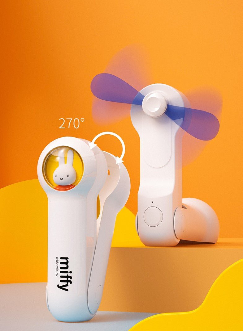 Mini-ventilateur portable et pliable avec chargeur USB et lumière "Miffy - MF04" - | Planète Rando