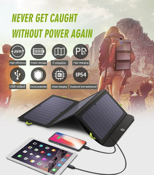 Panneau solaire 5V 21W avec batterie intégrée 5000mAh "ALLPOWERS - APSP-002" - | Planète Rando