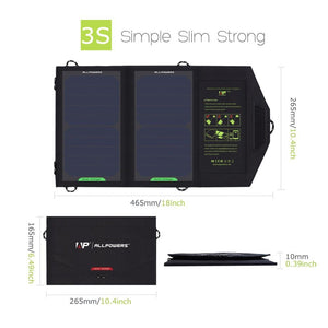 Panneau solaire portatif 10W / 5V "Allpowers - UL Solar Panel" - | Planète Rando