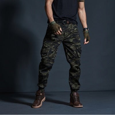 Pantalon cargo tactique à poches multiples "BM - GZ691" - Vert camouflage / 28 | Planète Rando