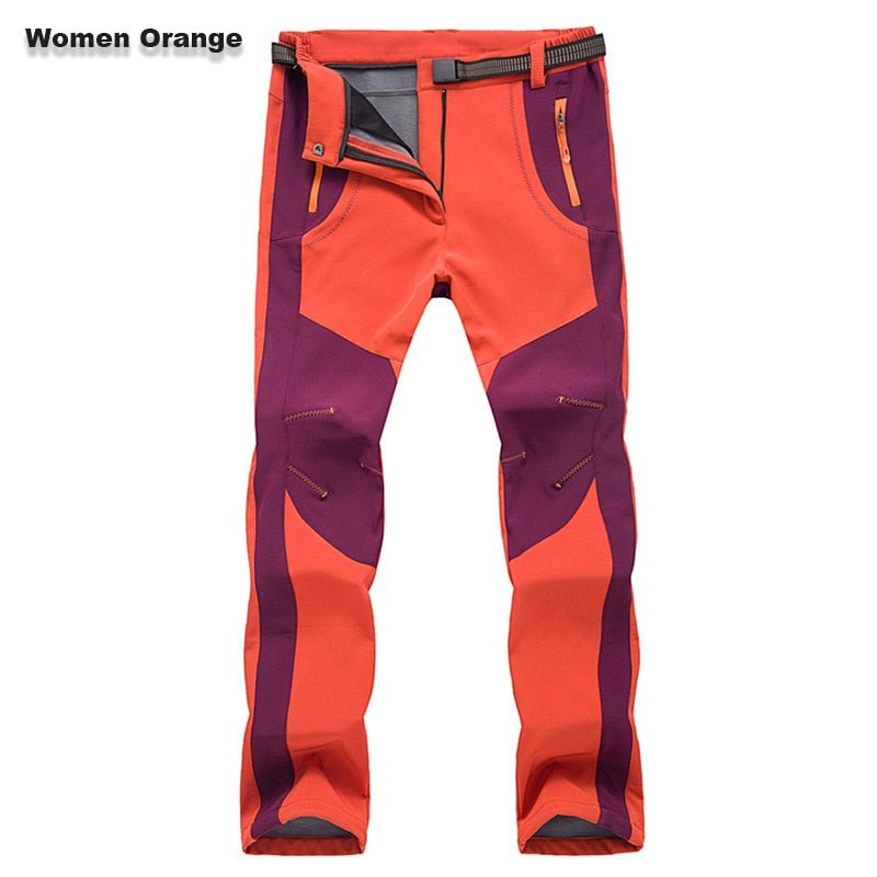 Pantalon de trekking Soft-shell polaire pour femme "LNGXO – JNP02B" - Orange / S | Planète Rando