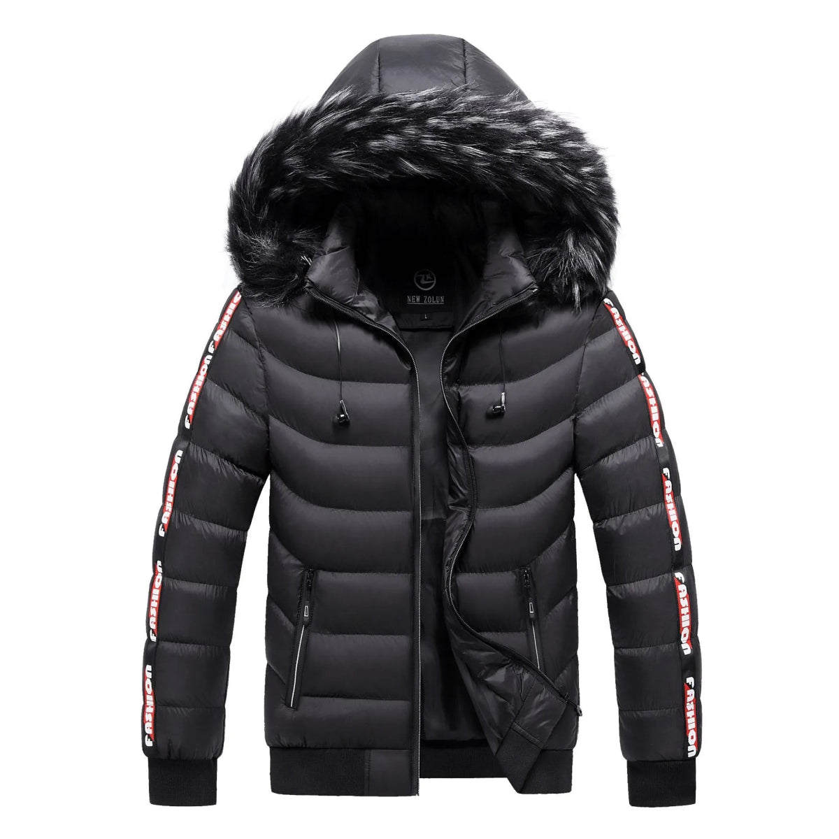 Parka d'hiver à capuche avec col en fourrure pour homme "New Zolun - KB Fashion" - Planète Rando