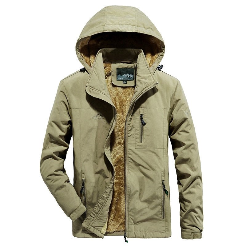 Parka d'hiver et imperméable décontractée en polaire pour homme 700g "TELLHIGH - Bomber outdoor" - Khaki / 2XS | Planète Rando