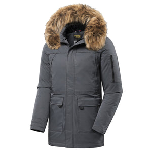 Parka hiver imperméable à capuche fourrure pour homme 1,7 kg "TFU - Runling Rtan -30°C" - Gris / 48 | Planète Rando