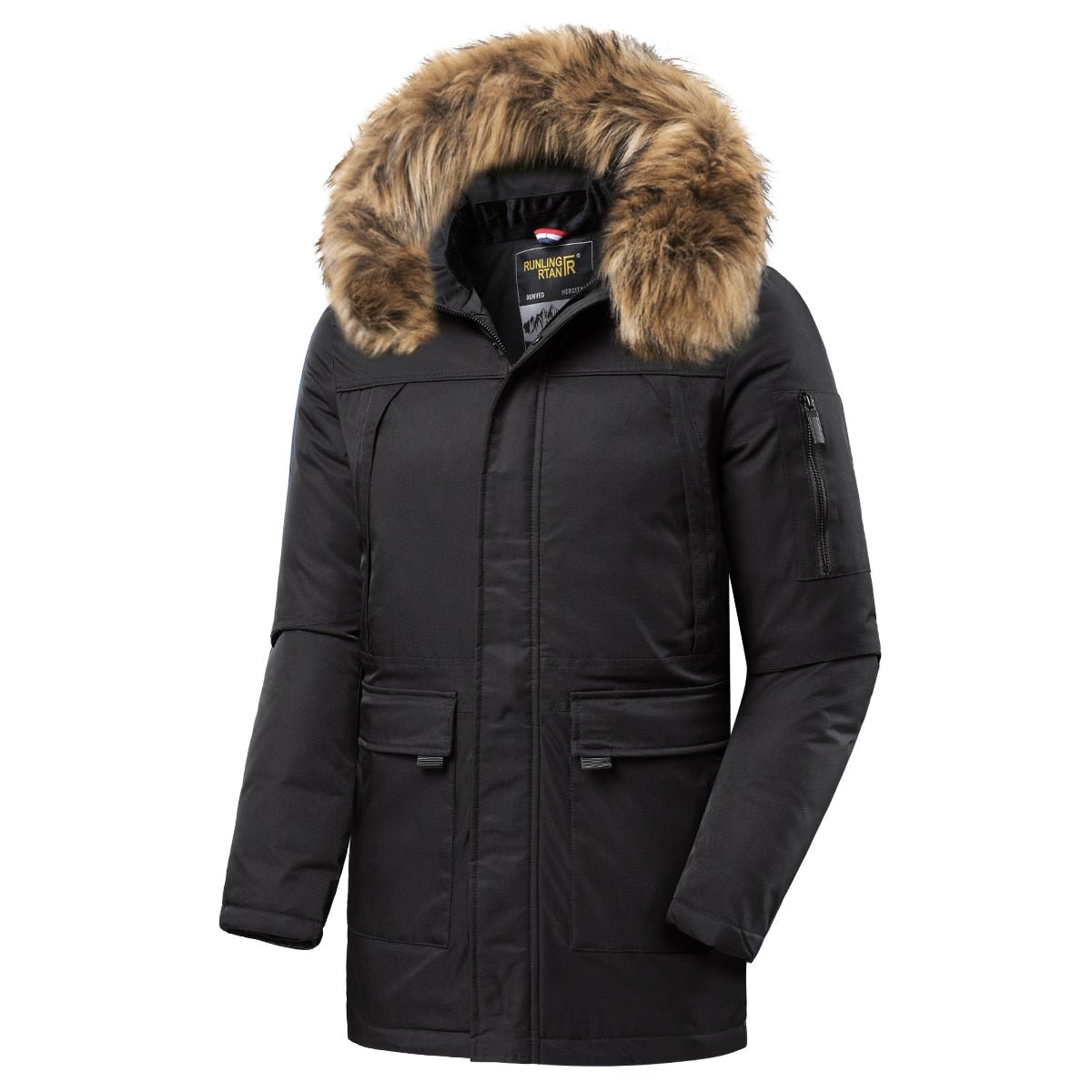 Parka hiver imperméable à capuche fourrure pour homme 1,7 kg "TFU - Runling Rtan -30°C" - Noir / 48 | Planète Rando