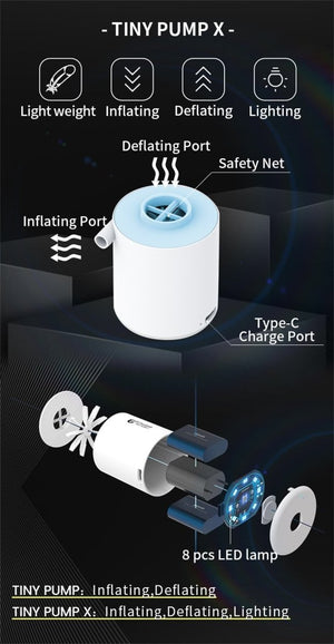 Petit compresseur portable, pompe à air, gonfleur rapide 89g "FLEXTAILGEAR – Tiny Pump X" - | Planète Rando