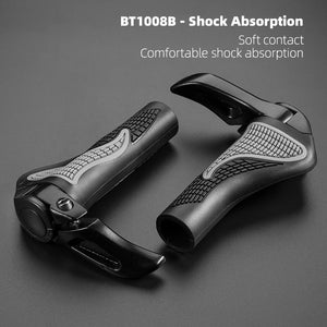 Poignées de vélo VTT antichocs & ergonomiques 300g "ROCKBROS – BT100 series" - BT1008B | Planète Rando