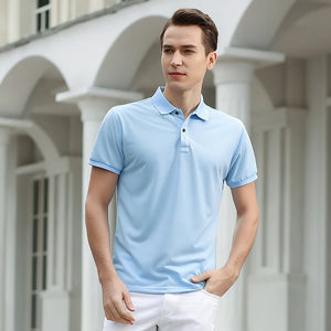 Polo manches courtes pour homme coupe slim "TFU - Casual fit" - Bleu ciel / XS | Planète Rando