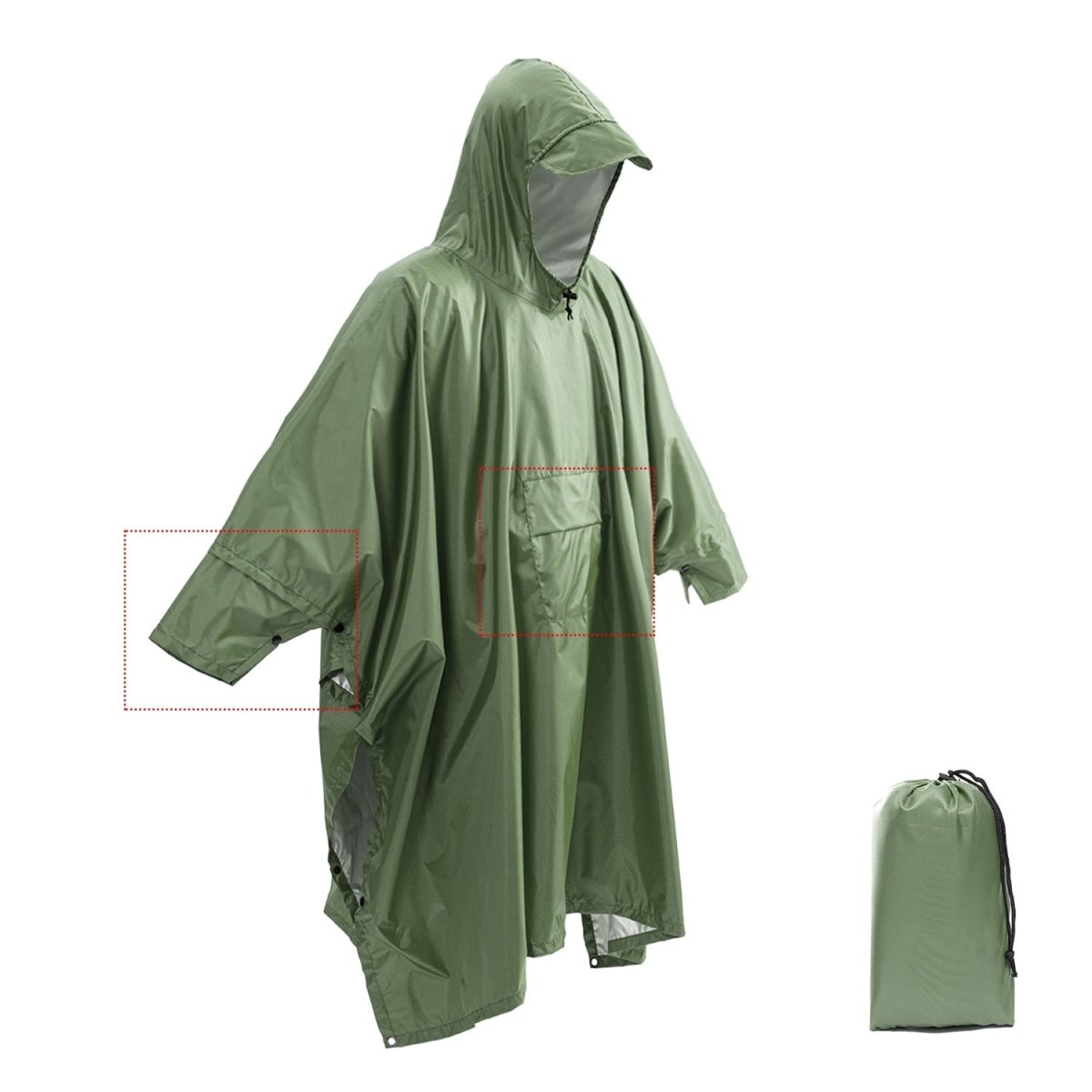 Poncho de pluie 3 en 1 imperméable avec poche centrale "Anyoo - TLM181" - Planète Rando