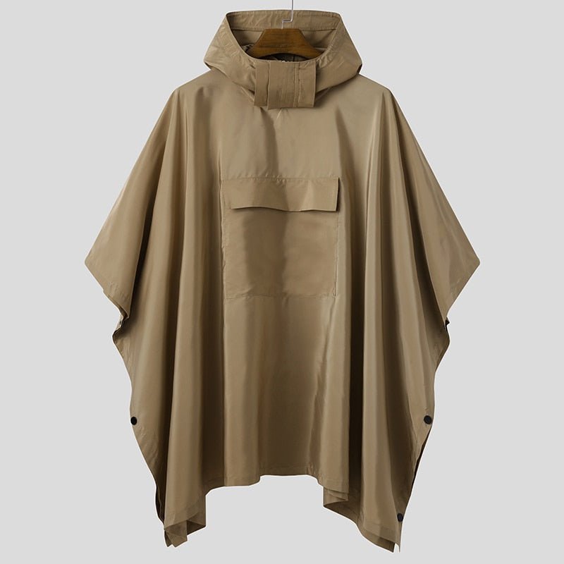 Trench avec poche central et capuche "INCERUN - 5XL7" - Khaki / S | Planète Rando