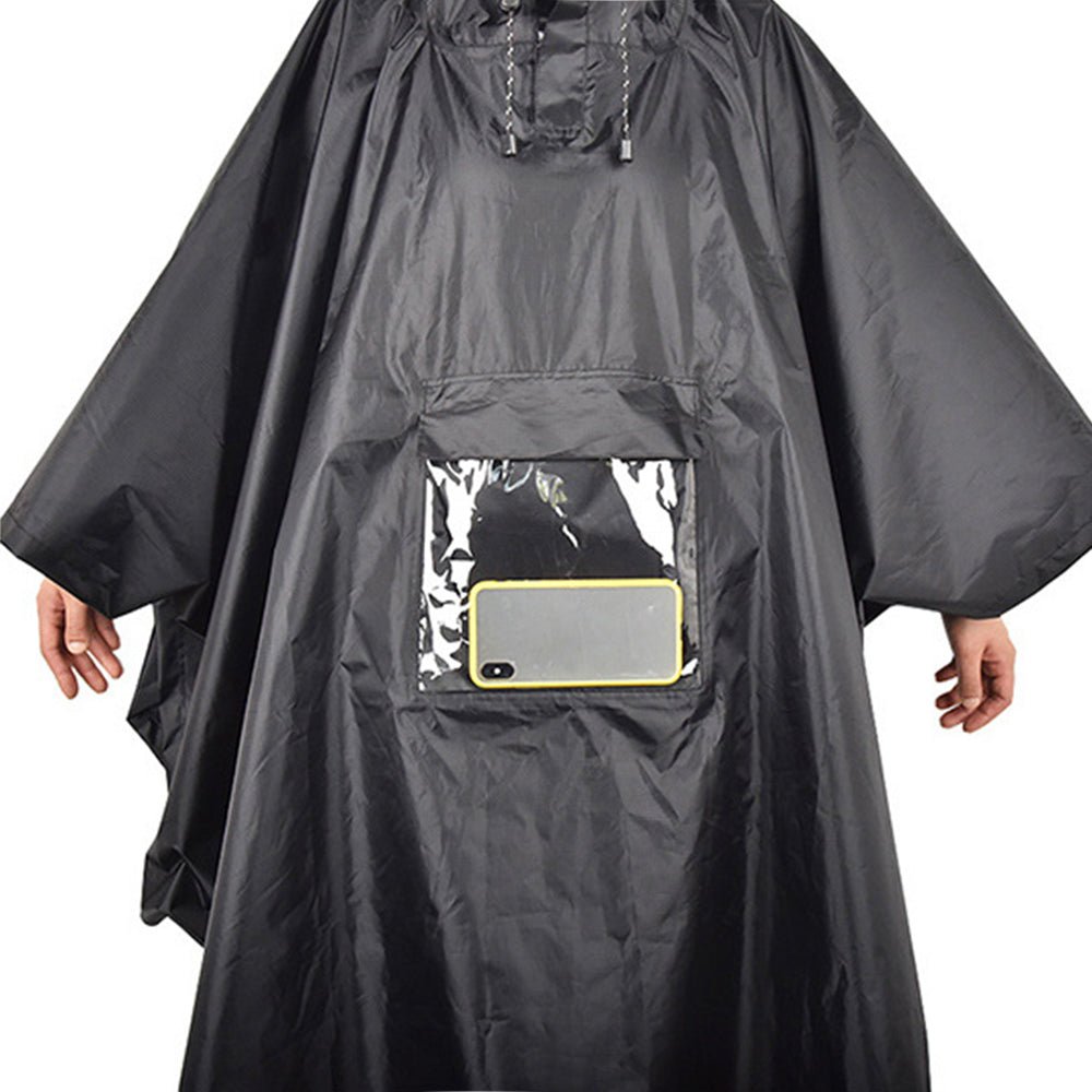 Poncho imperméable léger à capuche avec poche ventrale "Tomshoo - RainUv" - Planète Rando