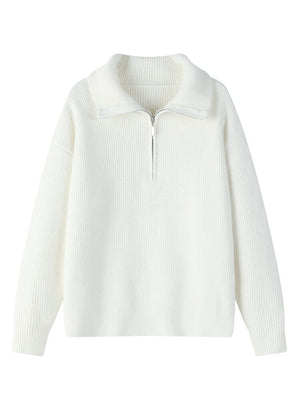 Pull en tricot à fermeture éclair pour femme avec col Polo "FANSILANEN - FS4078" - Planète Rando