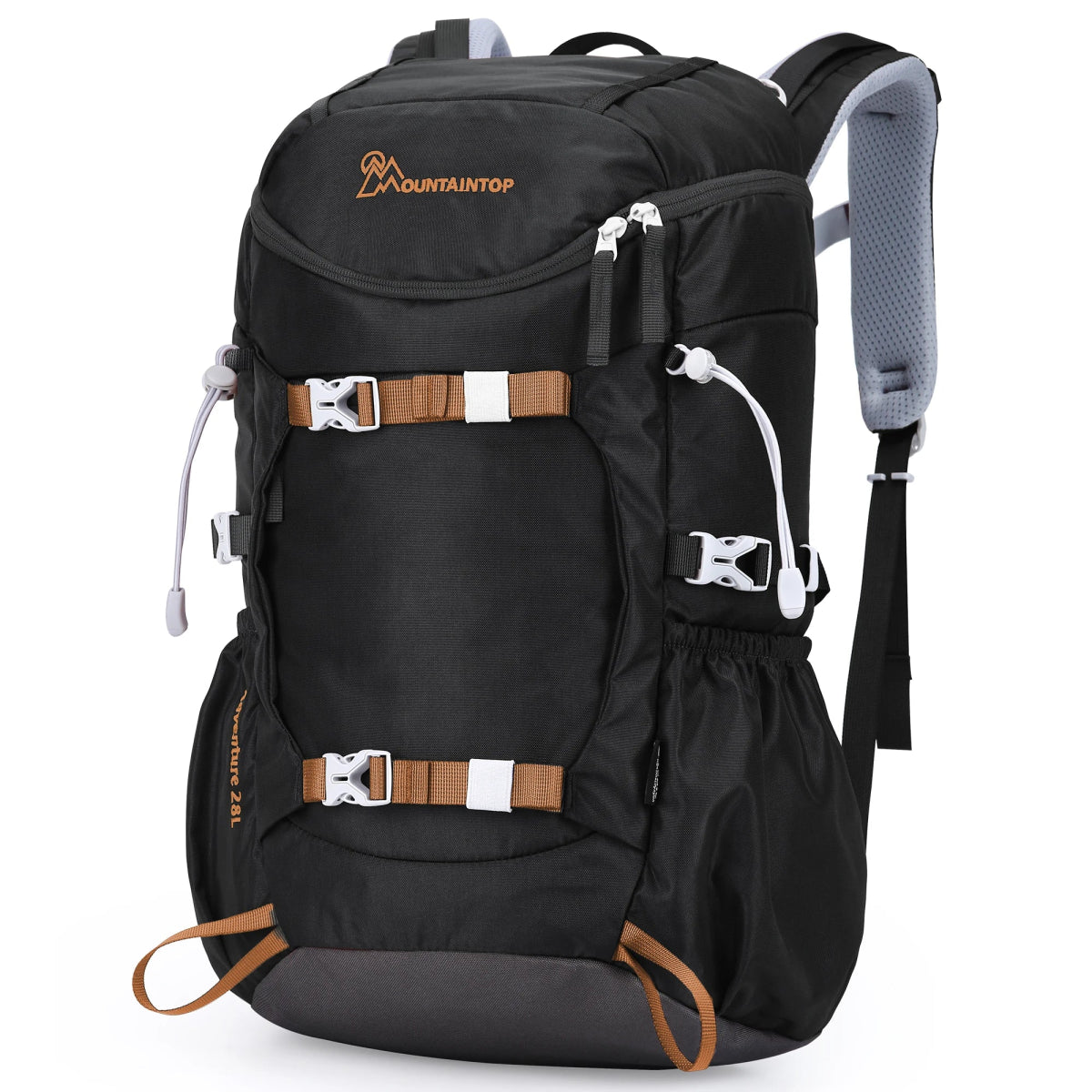 Sac à dos de randonnée 420D ROBIC® Ripstop Nylon "MOUNTAINTOP - M6510 28L" - Noir | Planète Rando