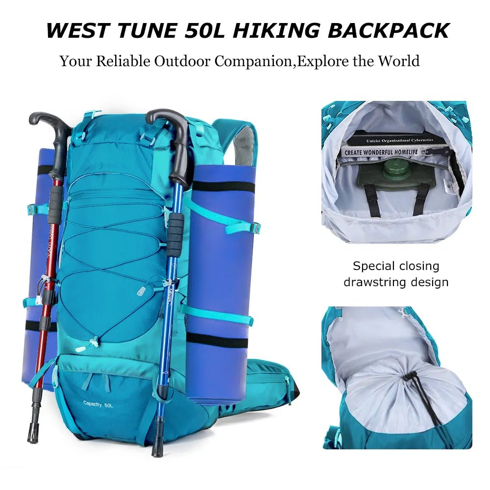 Sac à dos de randonnée avec housse de pluie 50L "WESTTUNE - Hiking Backpack" - Planète Rando