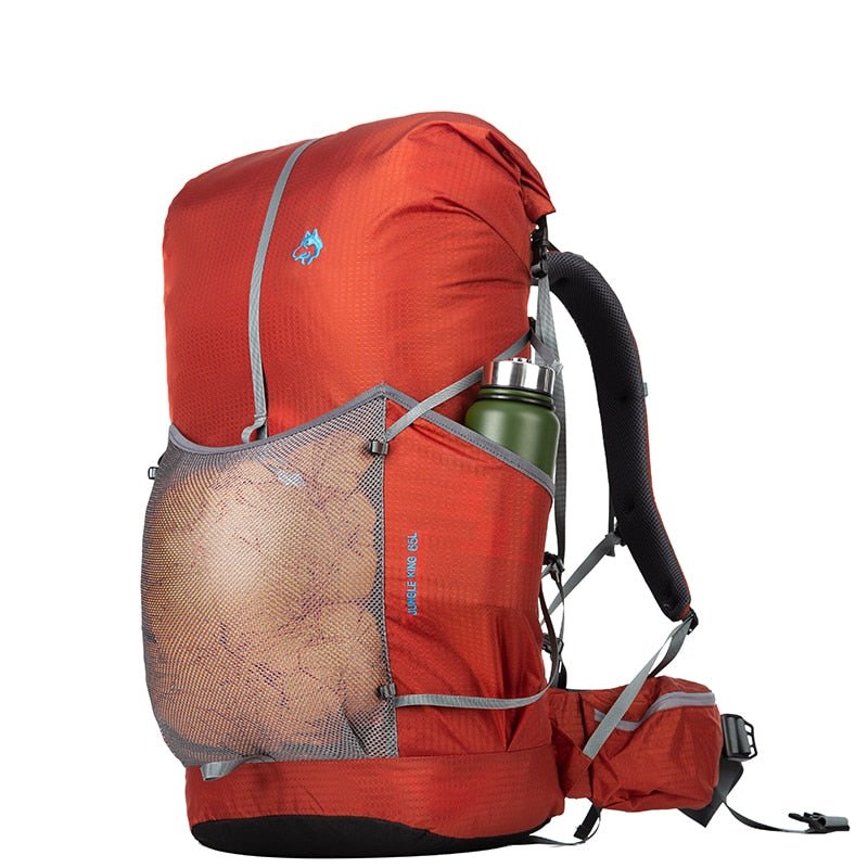 Sac à dos de randonnée ultra-léger 65L 910g "Jungle King – CY1040" - Rouge | Planète Rando