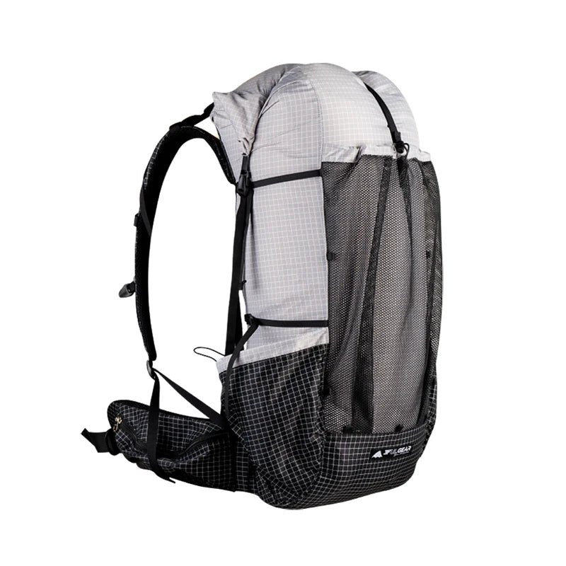 Sac à dos de randonnée / trekking imperméable UHMWPE 46L + 10L 880g "3F UL GEAR - Qi Dian Pro" - Gris | Planète Rando