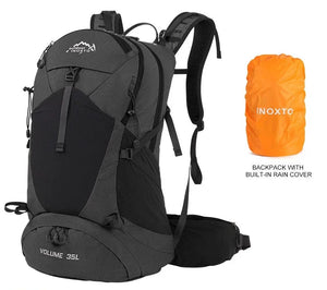 Sac à dos de randonnée / trekking unisexe avec housse de pluie 35L "Outdoor Inoxto - 8107" - Noir | Planète Rando