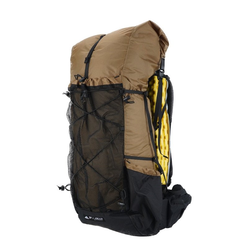 Sac à dos de randonnée ultraléger et imperméable 46L + 10L 850g "3F UL GEAR - Qi dian" - Khaki | Planète Rando