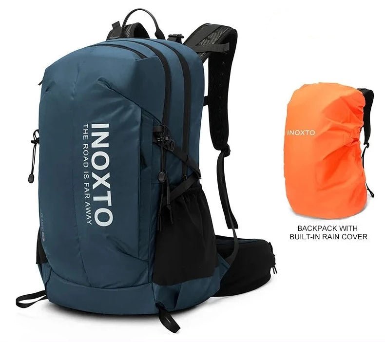 Sac à dos de randonnée / voyage avec housse de pluie 30L "Outdoor Inoxto - 8105" - Bleu | Planète Rando